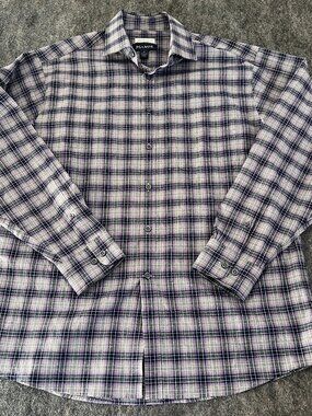Jos A Bank purple plaid button down long sleeve shirt mens medium